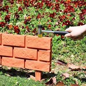 Lot de 4 briques en plastique mur effet <span class=keywords><strong>pierre</strong></span> paysage pelouse Jardin bordure de Jardin panneaux de clôture décoratifs réglables pour l'extérieur - Product Image 5
