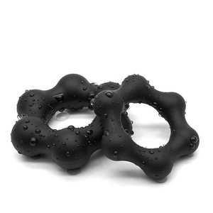 Anillo para pene OEM de silicona negra de doble tamaño para retrasar la eyaculación masculina y mejorar la experiencia sexual. - Product Image 6
