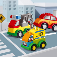 Gran oferta, juguetes educativos para niños, regalos para niños, modelo de coche de dibujos animados para jardín de infantes, juegos de bloques de construcción, bloques, juguetes para coche
