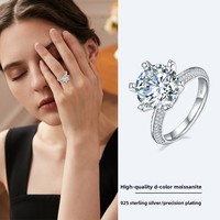 Bague pour femme en moissanite géométrique de 5 carats couleur D, super luxe, en argent sterling 925 plaqué or 18 carats, vente en gros transfrontalière