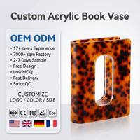 Vase à fleurs en acrylique premium personnalisé avec motif écaille de tortue, étanche, grande ouverture, décoration pour étagère et table basse