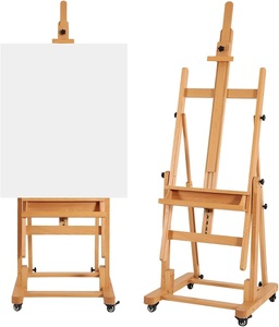 Giá vẽ gỗ chắc chắn cỡ lớn và 4 bánh xe xoay im lặng cao cấp có khóa, chất liệu gỗ beech chuyên nghiệp dùng để vẽ tranh - Product Image 1