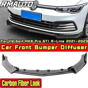 Kit carrosserie pour VW Golf MK8 Pro GTI R-Line 2021-2023, lèvre de pare-chocs avant, aspect fibre de carbone, séparateur de pare-chocs avant, accessoires de voiture - Product Image 1