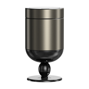 Stainless Steel Trash Can Cylindrical With Lid Indoor Use Living Room Bedroom Style - Product Image 1