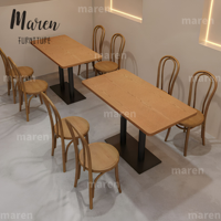 Canapé en cuir et bois moderne pour hôtels, restaurants, cafés, écoles, salles à manger, utilisation en extérieur, ensemble de tables et chaises
