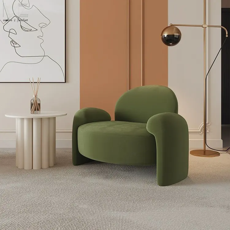 Designer modern Luxus samtgrün antiker Akzent-Sessel Polsterung Chaise entspannung Lounge Akzent-Sessel für Wohnzimmer