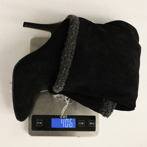 Bottes hautes à franges pour femme, grande taille 45, en daim et fourrure, à revers, bout pointu, talons aiguilles - Product Image 5