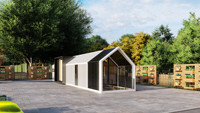 Maison préfabriquée moderne CDPH, style conteneur, petit studio de villégiature avec jardin, structure en acier léger, provenant d'un fournisseur chinois