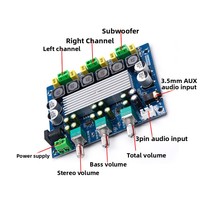 HSC HSC3110 2.1 canaux classe D amplificateur carte 2*50W + 100W Subwoofer numérique Audio Amp Module 1 oz cuivre large tension 8-24V pour