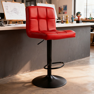 Adjustable Swivel Mechanism Design bar Stool Swivel Chair with High Density <strong>Foam</strong> Black Simple Counter <strong>Seating</strong> - Product Image 4