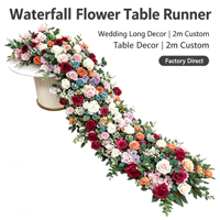 Guirlande florale artificielle multicolore en soie, roses et pivoines mélangées, pour décoration de mariage, mur, fenêtre, table