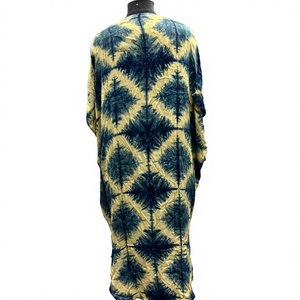 Robe Kaftan Tie-Dye Simple pour Femme, Respirante, Ample, Manches Chauve-Souris, Col en V, Printemps, ODM XL, Cache-Maillot de Plage Bohème, Tenue d'Été Décontractée - Product Image 2