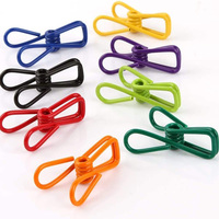 Clips de reliure multi-usages en gros, clips métalliques utilitaires, clips en acier revêtus de PVC pour emballages alimentaires, sacs de chips, vêtements
