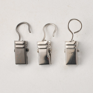Clips y Ganchos para Cortinas, Clips Metálicos Tipo Cocodrilo, Color Plateado y Gris Metálico, Rectangulares, Antioxidantes, para Accesorios de Cortinas de Baño - Product Image 1