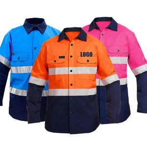 35% cotton chống UV huỳnh quang thoáng khí bảo hộ lao động biểu tượng tùy chỉnh phản quang quần áo an toàn <span class=keywords><strong>Hi</strong></span> <span class=keywords><strong>VIS</strong></span> xây dựng khai thác mỏ công nghiệp - Product Image 1