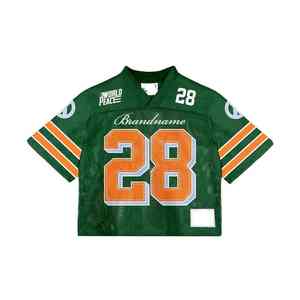 Benutzer definierte Hersteller American Vintage Fußball Trikots Frankreich Übergroße gestrickte Mesh V-Ausschnitt Crop Boxy Mesh Fußball Trikot Herren - Product Image 2