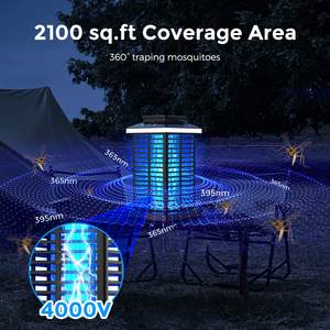 Nuevo diseño 2025 Mosquito Zapper 2 en 1 Bug Zapper portátil y recargable con batería de 4000mAh 4000V para Patio - Product Image 3