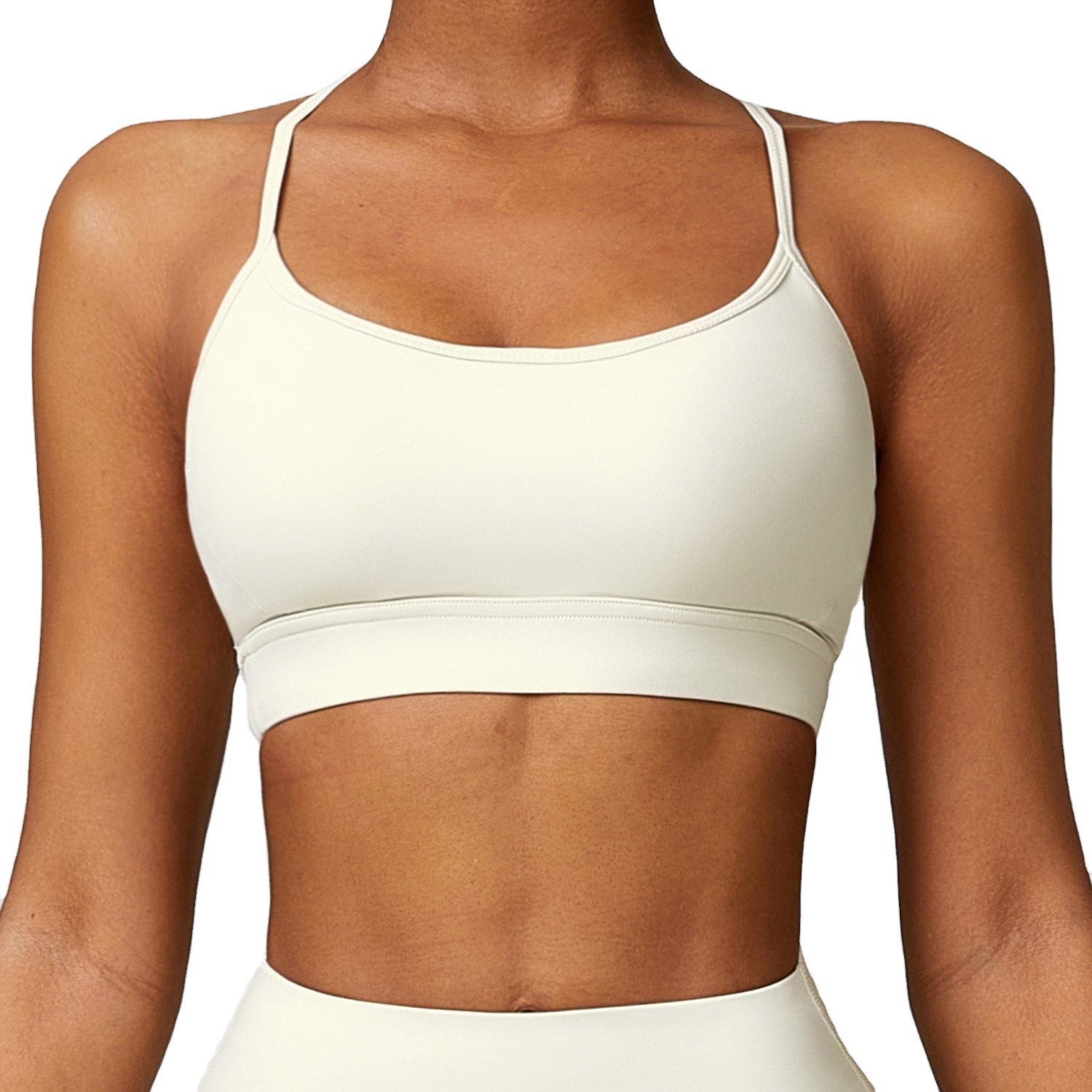 Recycled PET Fabric Nude Quick-Drying Fitness Yoga Wear Womens Running Sports Bra