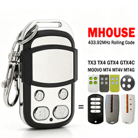 Control Remoto para Puerta de Garaje MHOUSE GTX4 GTX4C TX3 TX4 MOOVO MT4 MT4V MT4G, 433.92MHz, Código Variable