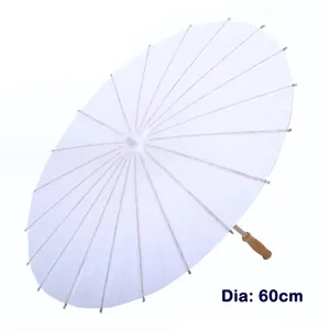 ร่มไม้แบบกําหนดเองร่มกระดาษสีขาวขนาดเล็ก Parasol สําหรับงานแต่งงาน