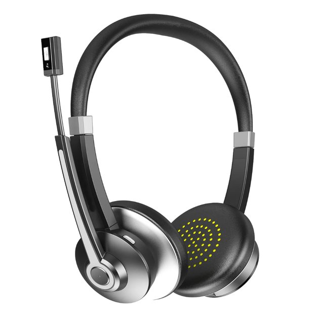 Wireless Headset with ENC Mic for Business Communication, Customer Support, and Remote Work Applications