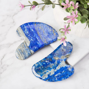 Pierre de cristal naturel Gua Sha V Face Jade Roller Lapis Lazuli Eye Facial Gua Sha Outil Forme Écologique et Élégant - Product Image 2