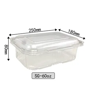 60oz lettuce packaging fresh keeping blister disposable plastic clamshell food box