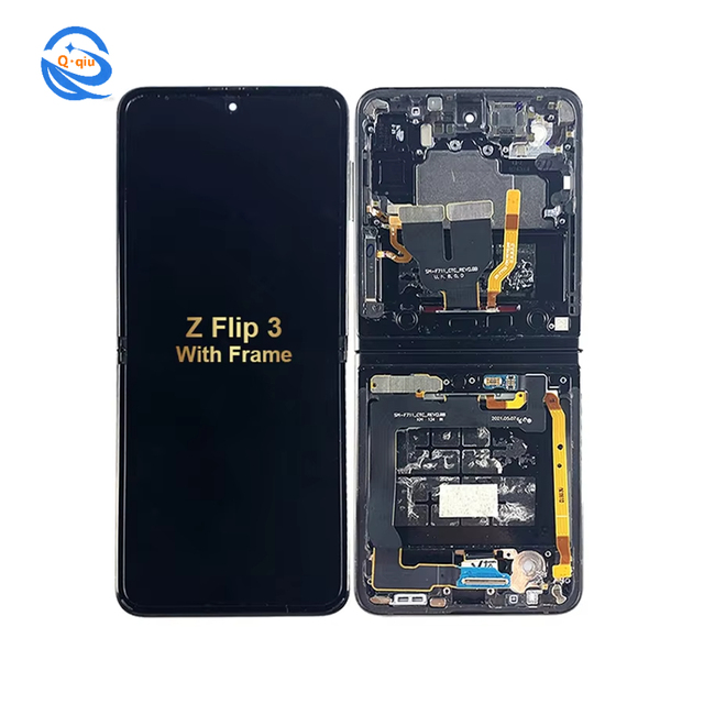 QSDT 1:1 ZFlip 3 5G Mobile Phone LCD In-cell TFT Display Replacement Frame Digitizer Assembly 350-400cd Luminance 1 Year