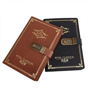 Carnet de notes A5 personnalisable en tissu rigide de style rétro pour l'école et le bureau - Agenda avec fermeture, carnet de voyage, carnet de minutes de réunion - Product Image 1