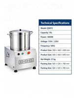Hachoir alimentaire commercial 15L, Coupe-bol commercial, Mixeur viande-légumes 15L