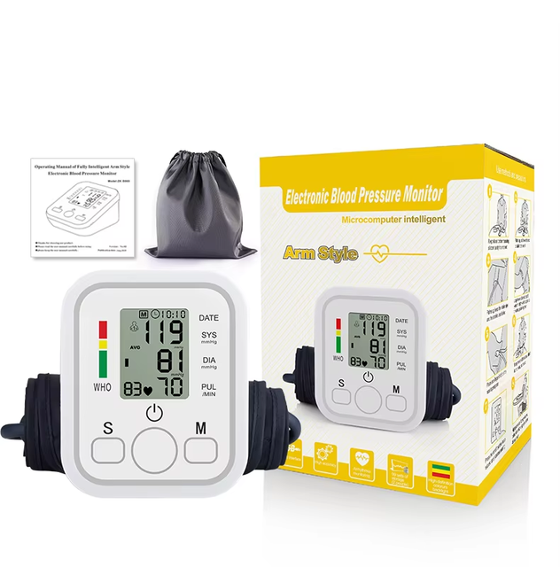 Automatic Upper Arm Heart Rate Tracker, Smart Wellness Monitor with Large LCD Display Household Health Pulse Meter