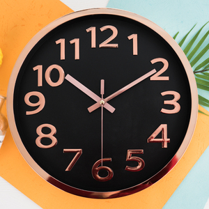 Black Wall <strong>Clock</strong> Modern Minimalist Design Silent Quartz Movement <strong>Large</strong> Round Hanging <strong>Clock</strong> for Living Room Elegant <strong>White</strong> Frame - Product Image 5