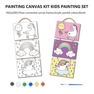工厂直销优质白色帆布印花儿童绘画套装 - Product Image 3