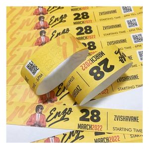 Bracelets Tyvek personnalisés pour événements, bracelets en papier de 3/4 pouce, billets d'entrée <span class=keywords><strong>pas</strong></span> chers pour concerts - Product Image 1