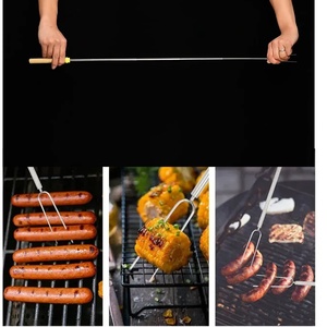 Brochetas Telescópicas para Barbacoa de 31 Pulgadas, Acero Inoxidable y Madera, Extensibles, para Asar Malvaviscos, S'mores y Fogatas - Product Image 6