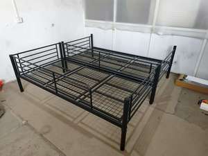 Modern Durable Metal <b>Bunk</b> <b>Bed</b> Divided Split <b>Single</b> <b>Bed</b> Eco-Friendly for Home Hotel School Apartment Bedroom Hospital - Product Image 5