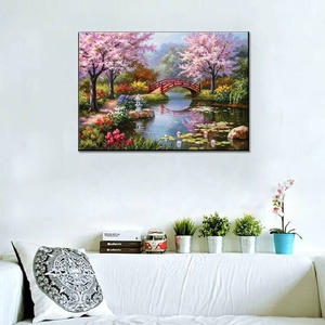 Peinture murale acrylique DIY peinte à la main, décoration intérieure, paysage personnalisé, broderie diamant 5D, salon - Product Image 2