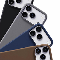Étui de téléphone en cuir officiel d'animation originale pour 18p 18pm 17, 17 Air, 17 Pro Max – Coque de protection en PU au design barre en cuir
