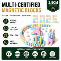 30 blocs de construction magnétiques en plastique imperméables, couleurs macaron, cubes de 2,5 cm, jouets sensoriels STEM pour les enfants de plus de 3 ans
