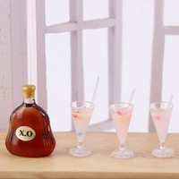 Miniature de boisson aux fraises pour maison de poupée 1/12, modèle de nourriture miniature, jeu d'imitation, décoration DIY pour maison de poupée