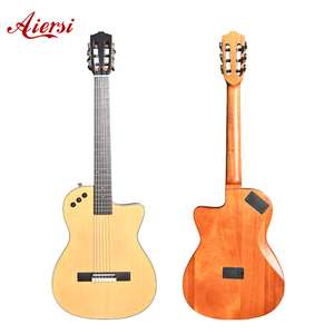 Aiersi Silent Classical Guitar Travel Built in Effect Nylon <b>String</b> Portable 39 Inch Solid Spruce Music <b>Instrument</b> - Product Image 1