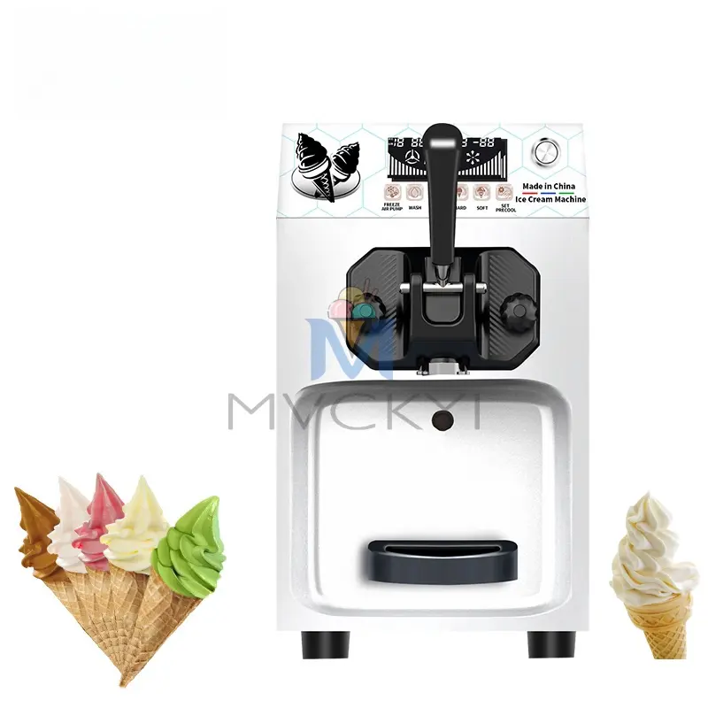 เครื่องทำไอศกรีมสำหรับใช้ในร้านกาแฟ mvckyi เครื่องทำไอศกรีมสำหรับใช้ในบ้านแบบนุ่มขนาดเล็ก