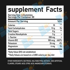 SUNI Gummies à la créatine de haute qualité, véritable contenu, 5000 mg, testés par 3 parties, complément énergétique pré-entraînement, sans sucre, gummies à la créatine - Product Image 6