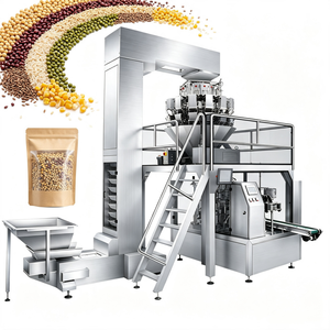 Machine automatique de remplissage et d'emballage de sachets à fermeture éclair pour grains de café, machine d'emballage de sachets à fond plat à fermeture éclair pour grains de café, machine d'emballage Doypack - Product Image 1