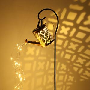 Lampe solaire LED IP65 en fer forgé, petite, en forme de bouilloire, pour extérieur, suspendue, effet cascade, éclairage de jardin avec télécommande - Product Image 4