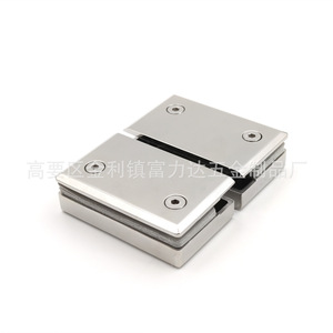 Stainless Steel Hinge 304 <b>Mirror</b> Light Frameless Glass <b>Door</b> Bathroom Clips 180 Degrees Opening Angle Minimalist Design - Product Image 2