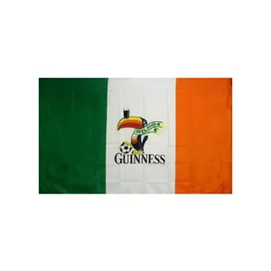 2023 vente chaude décoratif impression drapeau Polyester tissu suspendu publicité campagne personnalisé 3x5ft irlande irlandais Guinness drapeau