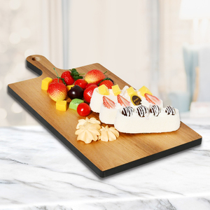 Tabla de cortar de doble cara de madera de Acacia personalizada ecológica, mango de diseño rectangular Natural, utensilios de cocina duraderos, juego de tabla de queso - Product Image 4