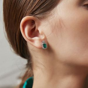 Ensemble de bijoux en argent 925 pour femmes, collier, boucles d'oreilles et bague en zircon taille émeraude, cadeau de mariage, luxe classique, plaqué rhodium - Product Image 2