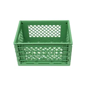 QS Hot Sale Best Price Collapsible Dairy Crate Custom High Quality Plastic Milk Crate Foldable Crates Sale